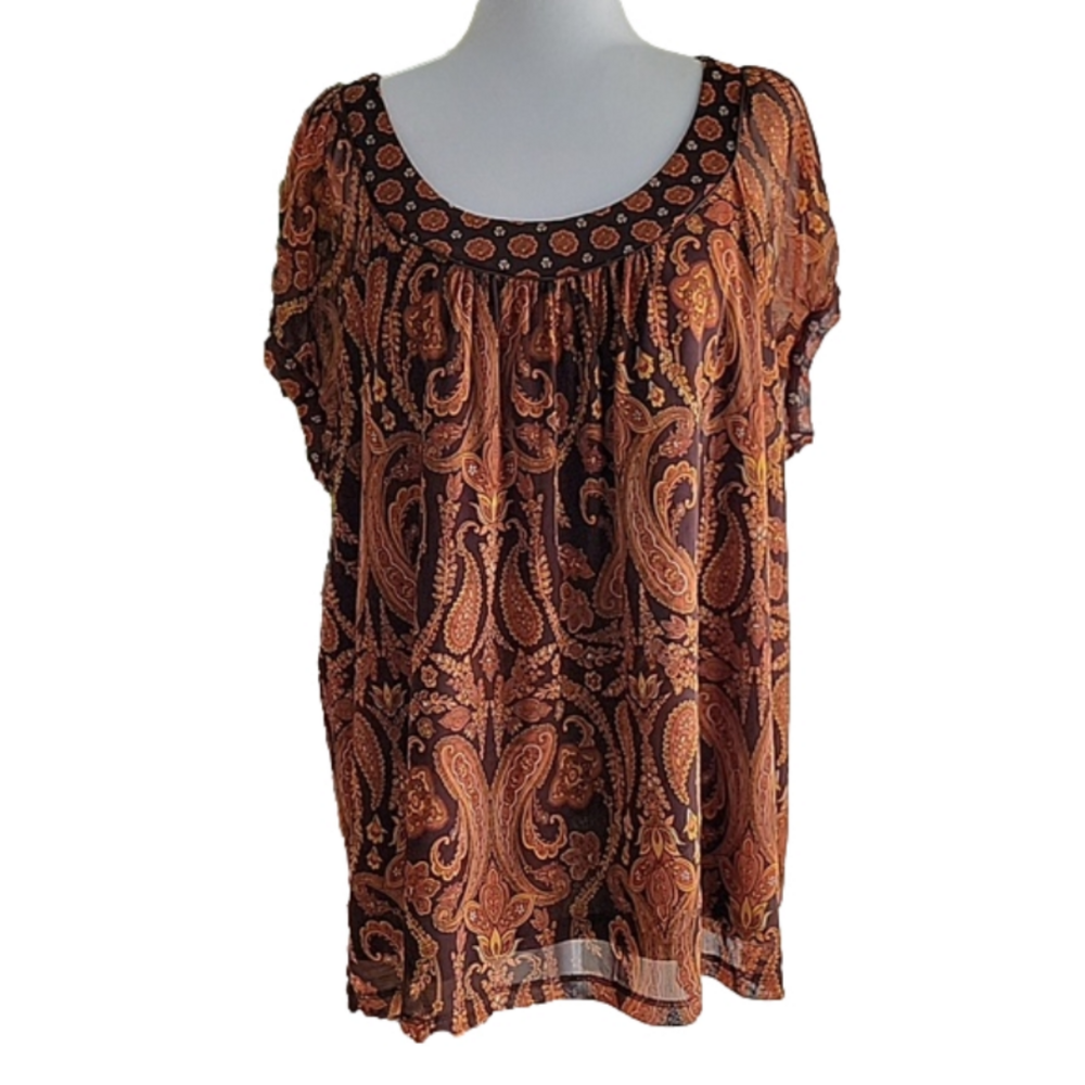 Apt. 9 Blouse Cap Sleeve Blouse Size 3X EUC